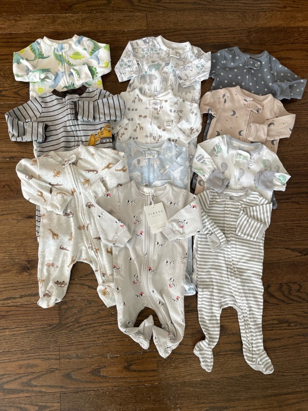 Boy 3 Months Pajama Bundle Lot Two-Way Zip Carter’s Cloud Island
